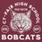 Close-up view of Cy-Fair High School Bobcats Maroon Premium Unisex Hoodie 208
