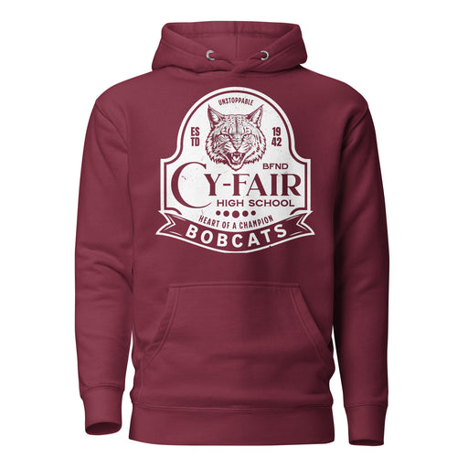 Cy-Fair High School Bobcats Maroon Premium Unisex Hoodie 219