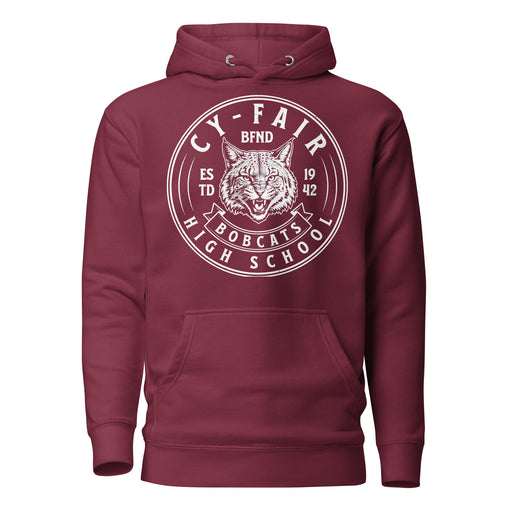 Cy-Fair High School Bobcats Maroon Premium Unisex Hoodie 215
