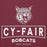 Close-up view of Cy-Fair High School Bobcats Maroon Premium Unisex Hoodie 202
