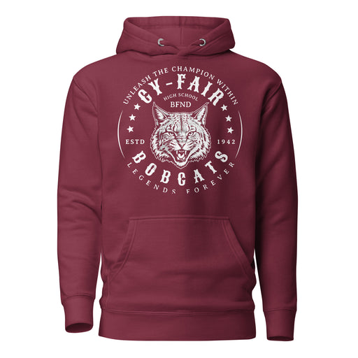 Cy-Fair High School Bobcats Maroon Premium Unisex Hoodie 214