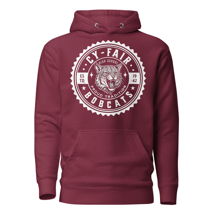 Cy-Fair High School Bobcats Maroon Premium Unisex Hoodie 203