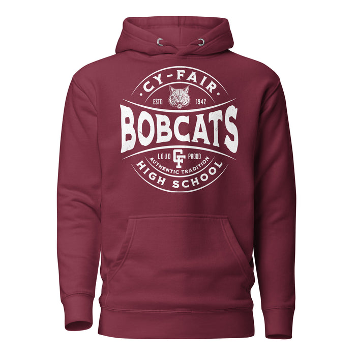 Cy-Fair High School Bobcats Maroon Premium Unisex Hoodie 218