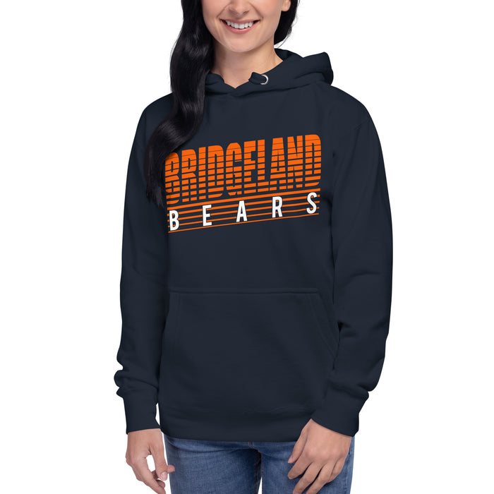 Woman wearing a Bridgeland Bears Premium Navy Hoodie - Design 32