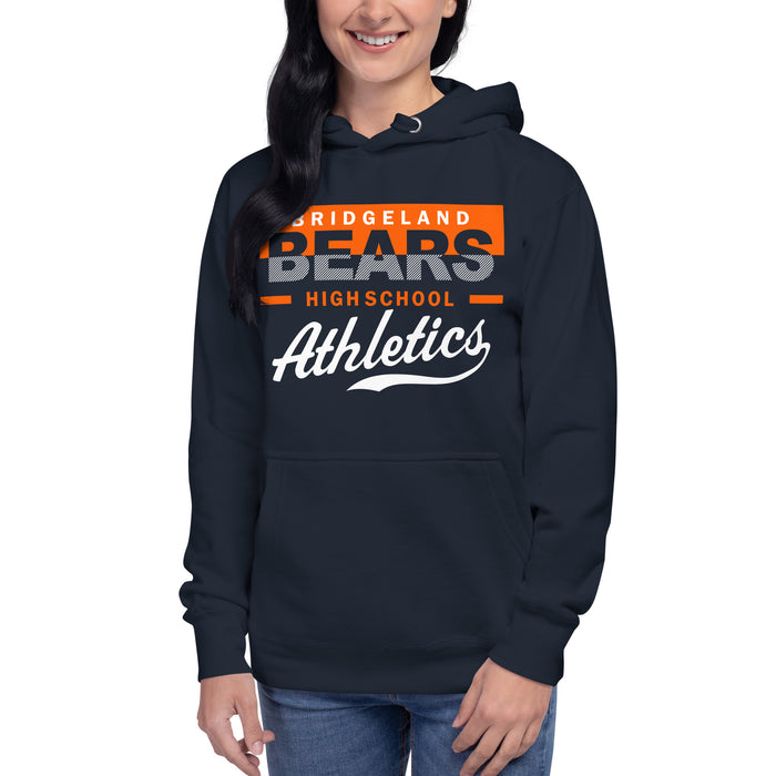 Woman wearing a Bridgeland Bears Premium Navy Hoodie - Design 48