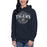 Woman wearing a Klein Collins High School Tigers Premium Navy Unisex Hoodie 206