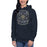 Woman wearing a Klein Collins High School Tigers Premium Navy Unisex Hoodie 210