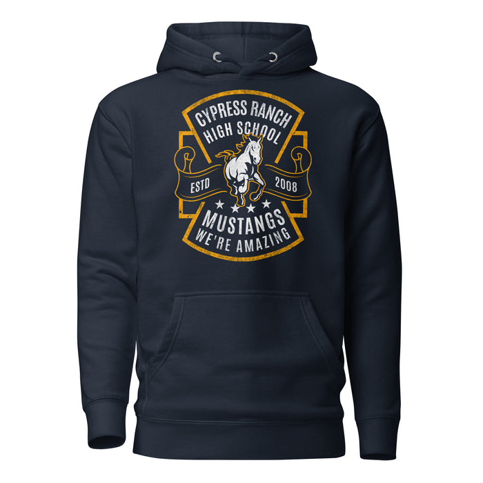 Cypress Ranch High School Mustangs Navy Premium Unisex Hoodie 208