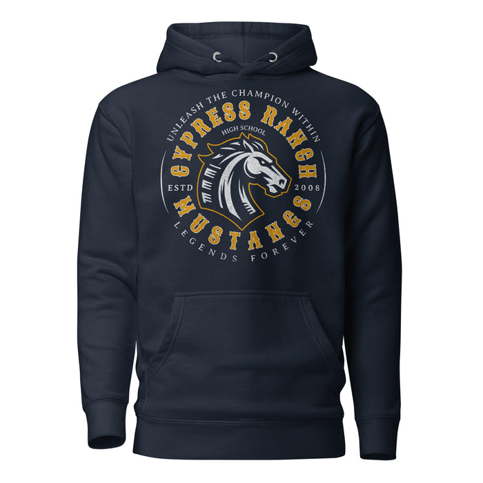 Cypress Ranch High School Mustangs Navy Premium Unisex Hoodie 215