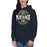 Woman wearing Cypress Ranch High School Mustangs Navy Premium Unisex Hoodie 219