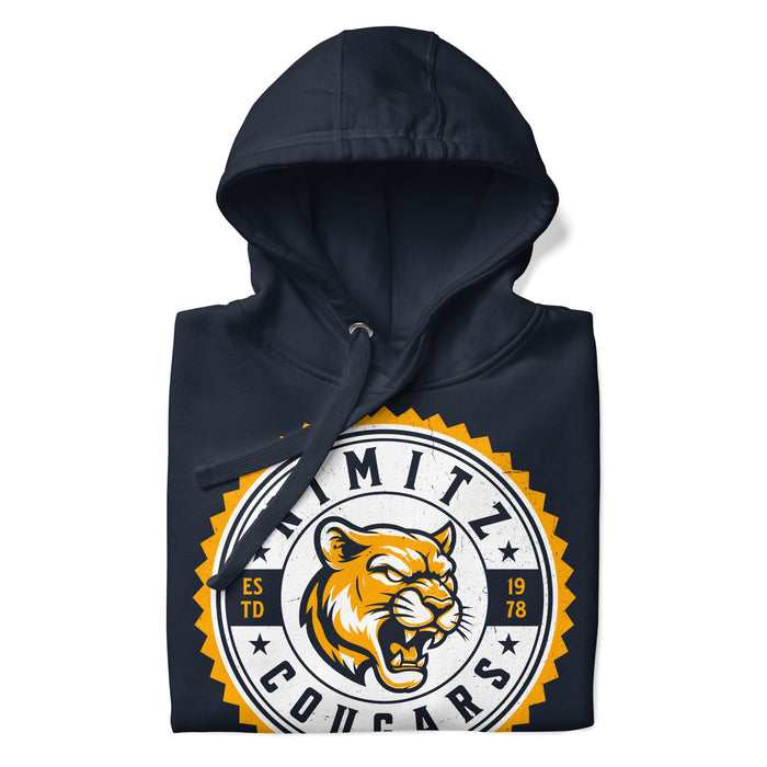 Neatly folded Nimitz High School Cougars Navy Blue Premium Unisex Hoodie 203