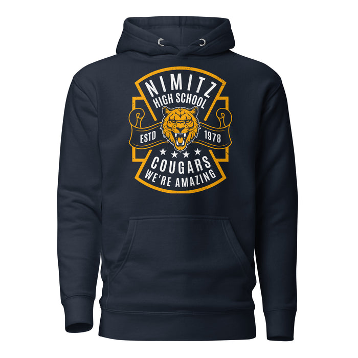 Nimitz High School Cougars Navy Blue Premium Unisex Hoodie 207