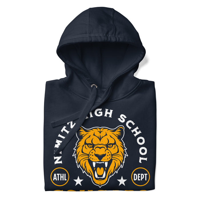 Neatly folded Nimitz High School Cougars Navy Blue Premium Unisex Hoodie 208