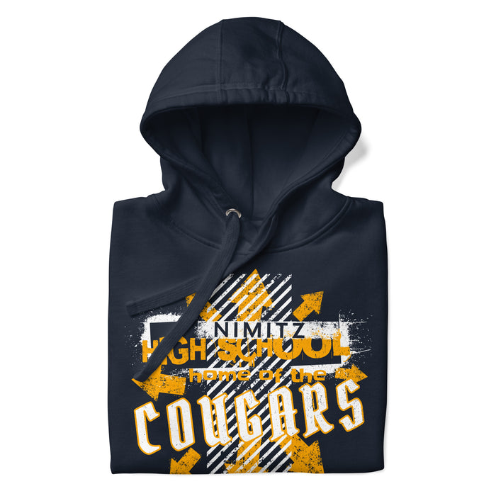 Neatly folded Nimitz High School Cougars Navy Blue Premium Unisex Hoodie 210