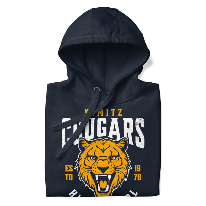 Neatly folded Nimitz High School Cougars Navy Blue Premium Unisex Hoodie 213