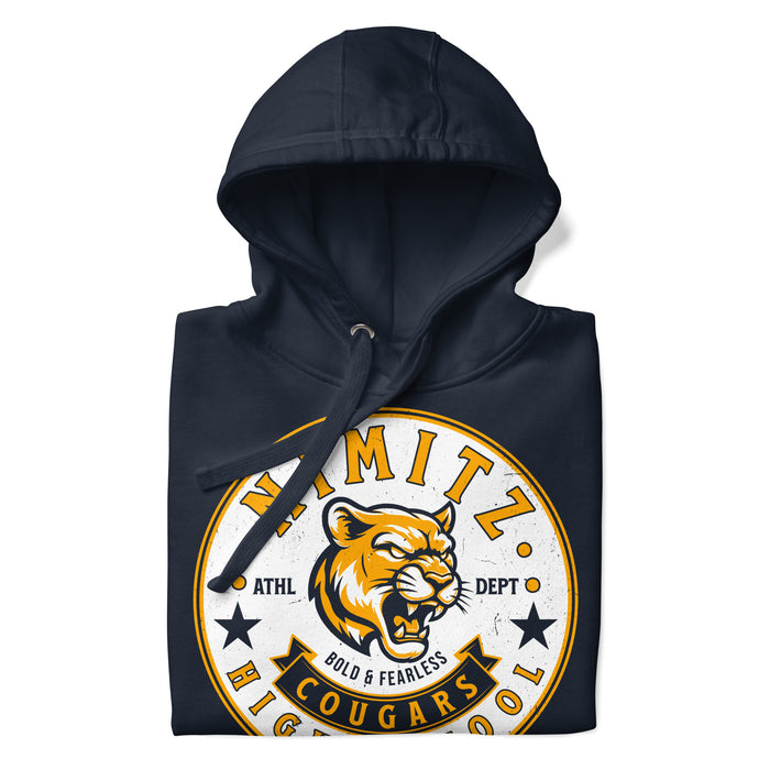 Neatly folded Nimitz High School Cougars Navy Blue Premium Unisex Hoodie 215