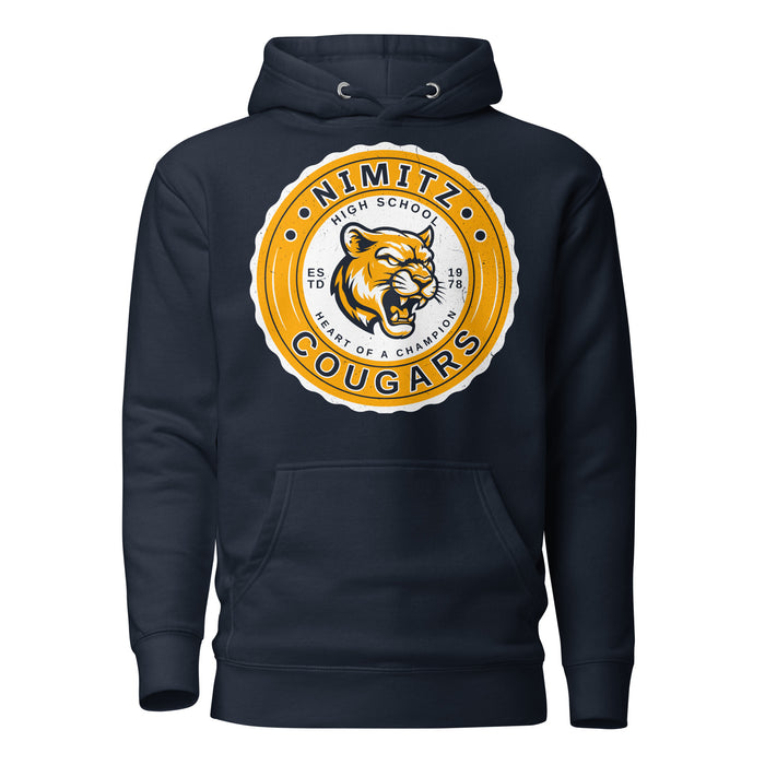 Nimitz High School Cougars Navy Blue Premium Unisex Hoodie 216