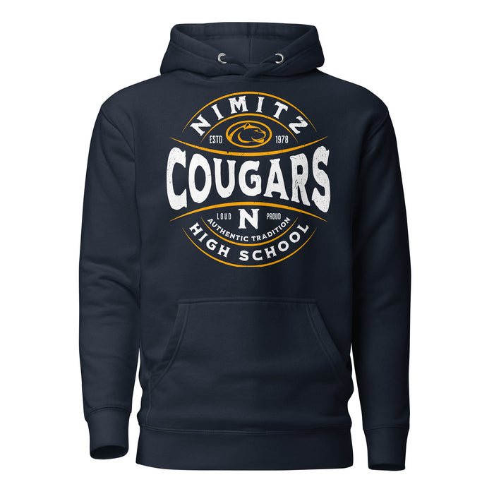 Nimitz High School Cougars Navy Blue Premium Unisex Hoodie 218