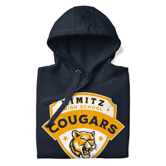 Neatly folded Nimitz High School Cougars Navy Blue Premium Unisex Hoodie 221