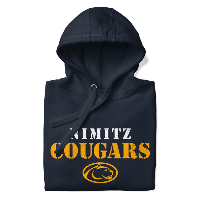 Neatly folded Nimitz High School Cougars Navy Blue Premium Unisex Hoodie 222