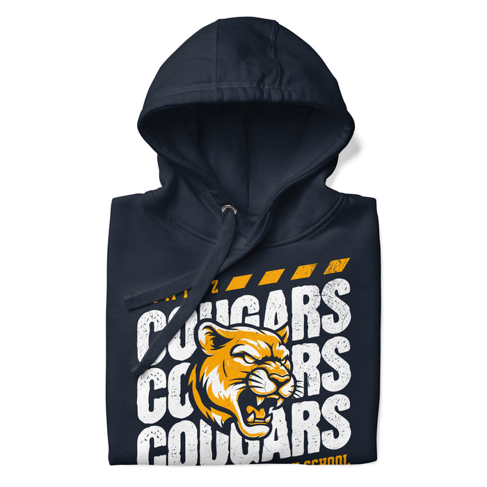 Neatly folded Nimitz High School Cougars Navy Blue Premium Unisex Hoodie 223