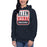 Woman wearing Allen High School Eagles Premium Navy Blue Hoodie 001