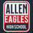 Close-up view of Allen High School Eagles Premium Navy Blue Hoodie 001