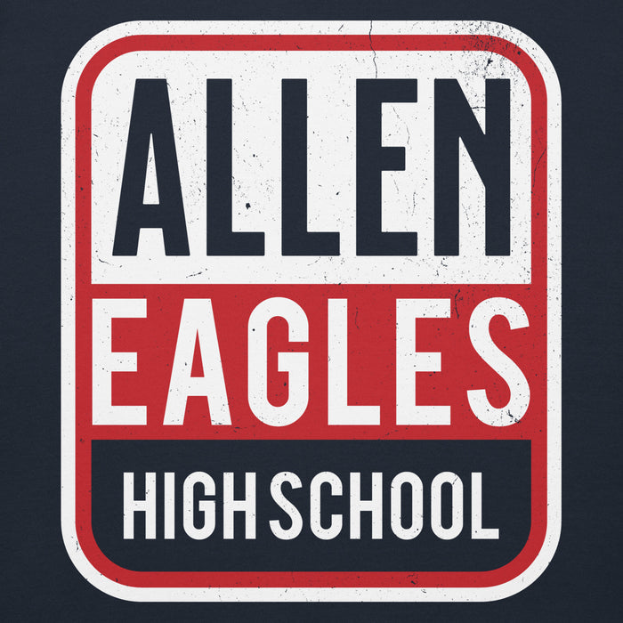 Close-up view of Allen High School Eagles Premium Navy Blue Hoodie 001