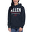 Woman wearing Allen High School Eagles Premium Navy Blue Hoodie 003