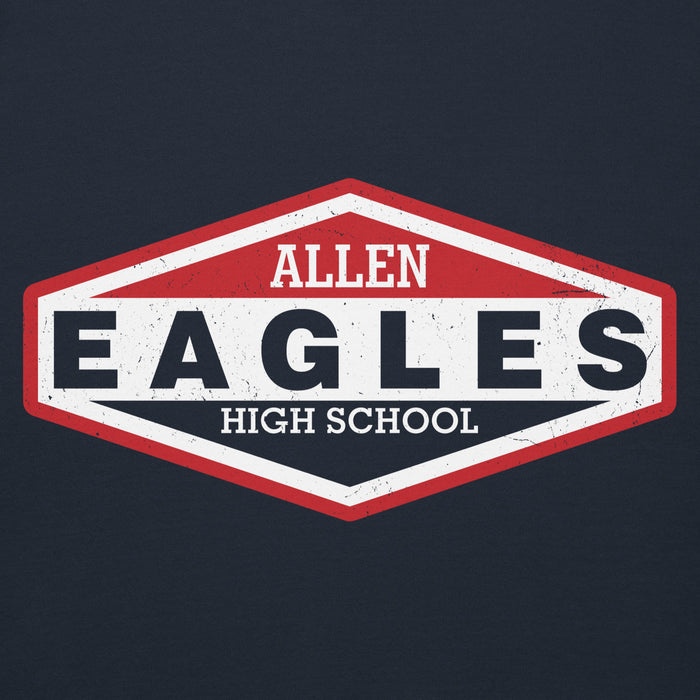 Close-up view of Allen High School Eagles Premium Navy Blue Hoodie 009