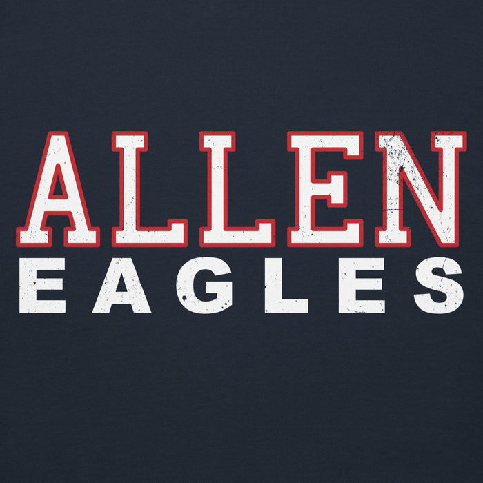 Close-up view of Allen High School Eagles Premium Navy Blue Hoodie 010