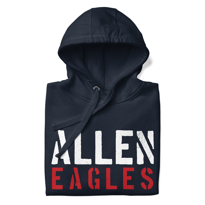 Neatly folded Allen High School Eagles Premium Navy Blue Hoodie 017