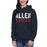 Woman wearing Allen High School Eagles Premium Navy Blue Hoodie 017