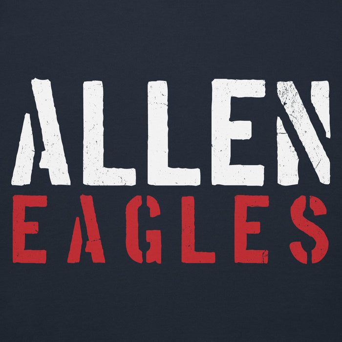 Close-up view of Allen High School Eagles Premium Navy Blue Hoodie 017