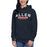 Woman wearing Allen High School Eagles Premium Navy Blue Hoodie 024