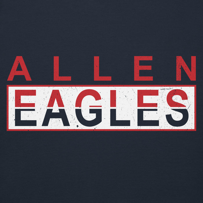 Close-up view of Allen High School Eagles Premium Navy Blue Hoodie 031