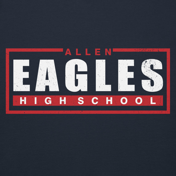 Close-up view of Allen High School Eagles Premium Navy Blue Hoodie 049