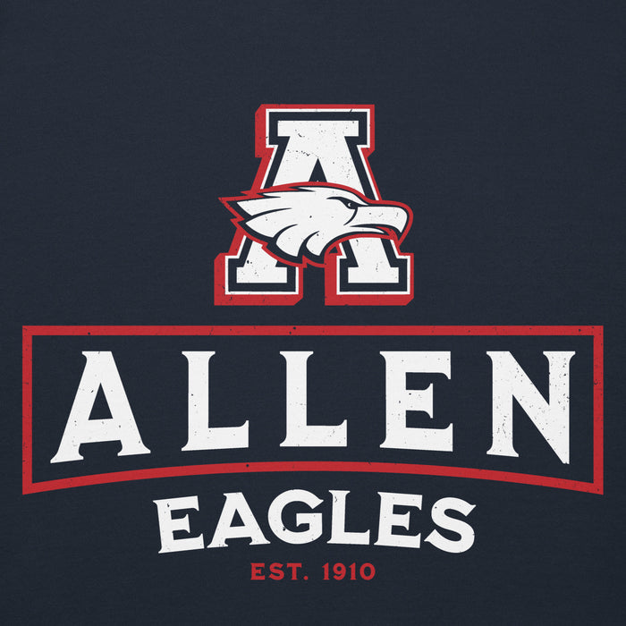 Close-up view of Allen High School Eagles Premium Navy Blue Hoodie 0227