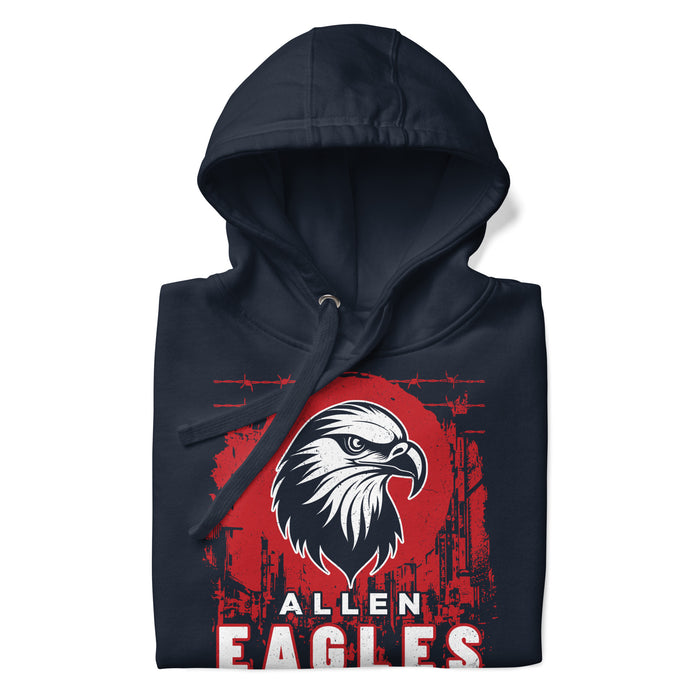 Neatly folded Allen High School Eagles Premium Navy Blue Hoodie 206