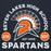 Close-up view of Seven Lakes High School Spartans Navy Premium Unisex Hoodie 208