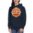 Woman wearing Seven Lakes High School Spartans Navy Premium Unisex Hoodie 209