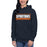 Woman wearing Seven Lakes High School Spartans Navy Premium Unisex Hoodie 049