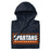 Neatly folded view of Seven Lakes High School Spartans Navy Premium Unisex Hoodie 049