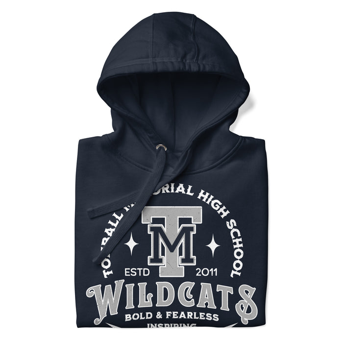 Neatly folded view of Tomball Memorial High School Wildcats Navy Premium Unisex Hoodie 206