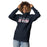 Woman wearing Tompkins High School Falcons Navy Premium Unisex Hoodie 031