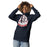 Woman wearing Allen High School Eagles Premium Navy Blue Unisex Hoodie 215