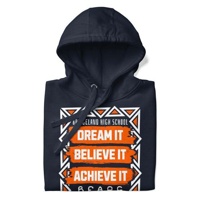 Folded view of Bridgeland High School Bears Premium Navy Hoodie 229