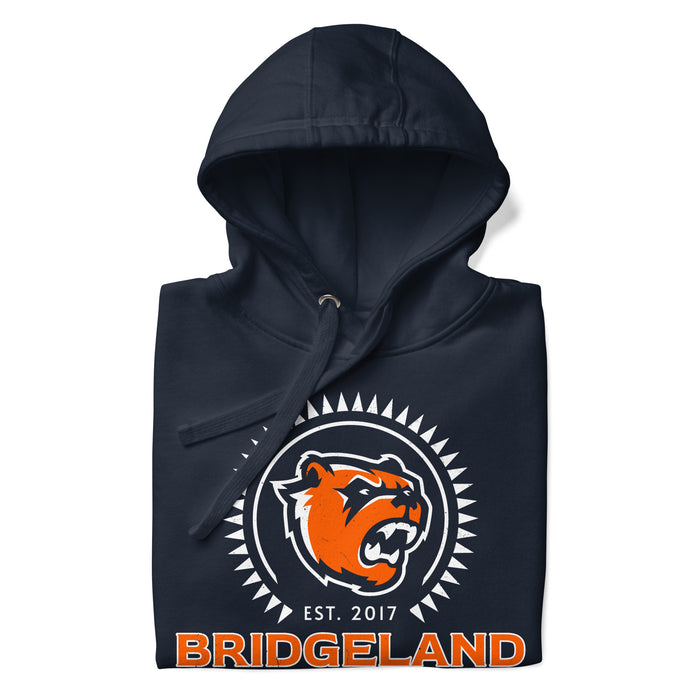 Folded view of Bridgeland High School Bears Premium Navy Hoodie 226