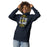 Woman wearing Cypress Ranch High School Mustangs Navy Premium Unisex Hoodie 210