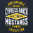 Close-up view of Cypress Ranch High School Mustangs Navy Premium Unisex Hoodie 210